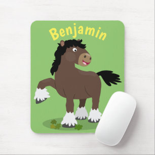 Mousepad Ilustração de desenho animado de cavalo de corte