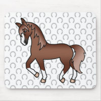 Ilustração de desenho animado de cavalo trotando c
