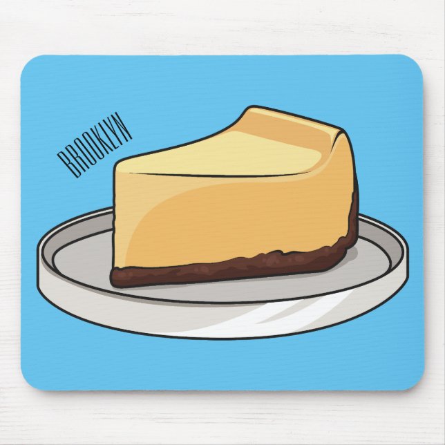 Mousepad Ilustração de desenho animado de Cheesecake (Frente)