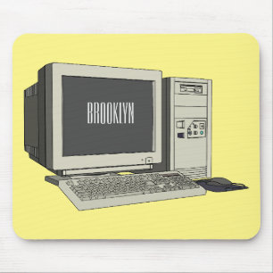 Mousepad Ilustração de desenho animado de computador