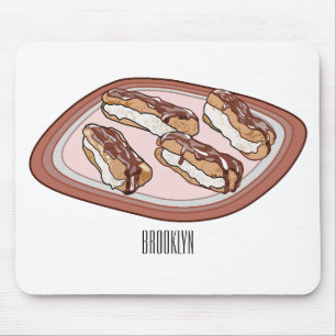 Mousepad Ilustração de desenho animado de eclair de chocola