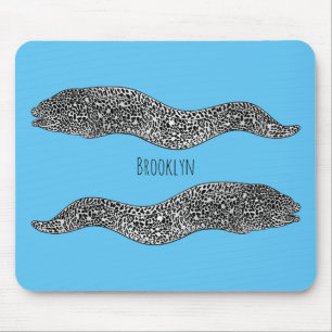Mousepad Ilustração de desenho animado de enguia-pintada-pr