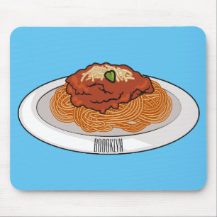 Mousepad Ilustração de desenho animado de espaguete