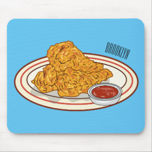 Mousepad Ilustração de desenho animado de frango desidratad