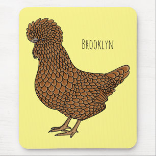 Mousepad Ilustração de desenho animado de frango polado Cha
