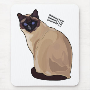 Mousepad Ilustração de desenho animado de gato siamês
