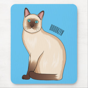 Mousepad Ilustração de desenho animado de gato siamês
