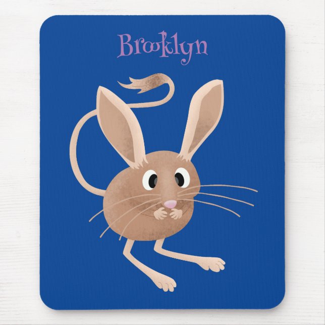 Mousepad Ilustração de desenho animado de jerboa, de orelha (Frente)
