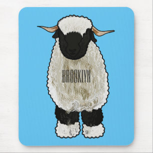 Mousepad Ilustração de desenho animado de ovelha Valais Bla