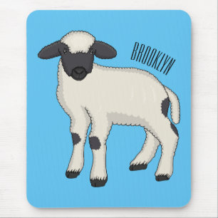 Mousepad Ilustração de desenho animado de ovelha Valais Bla