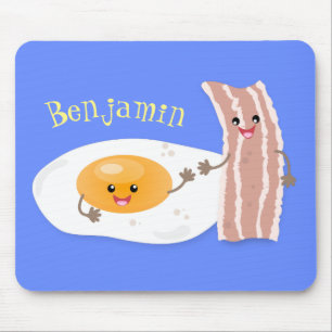 Mousepad Ilustração de desenho animado de ovo e bacon em ka