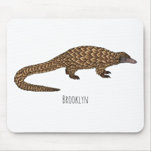 Mousepad Ilustração de desenho animado de pangolim de cauda