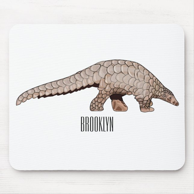 Mousepad Ilustração de desenho animado de Pangolin (Frente)
