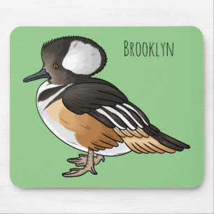 Mousepad Ilustração de desenho animado de pássaro merganser