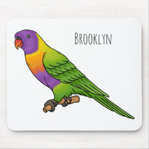Mousepad Ilustração de desenho animado de pássaros do arco-