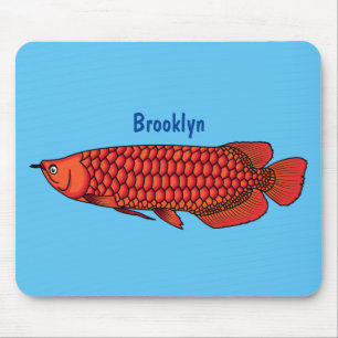 Mousepad Ilustração de desenho animado de peixes da Arowana
