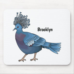 Mousepad Ilustração de desenho animado de pombo-pombo-coroa