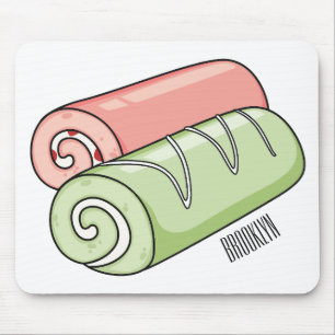 Mousepad Ilustração de desenho animado de rolo/rolo
