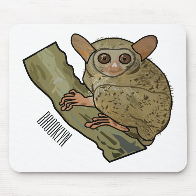Mousepad Ilustração de desenho animado de Tarsier (Frente)