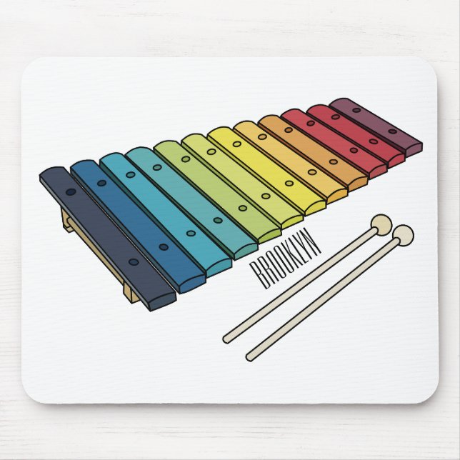 Mousepad Ilustração de desenho animado de xilofone (Frente)