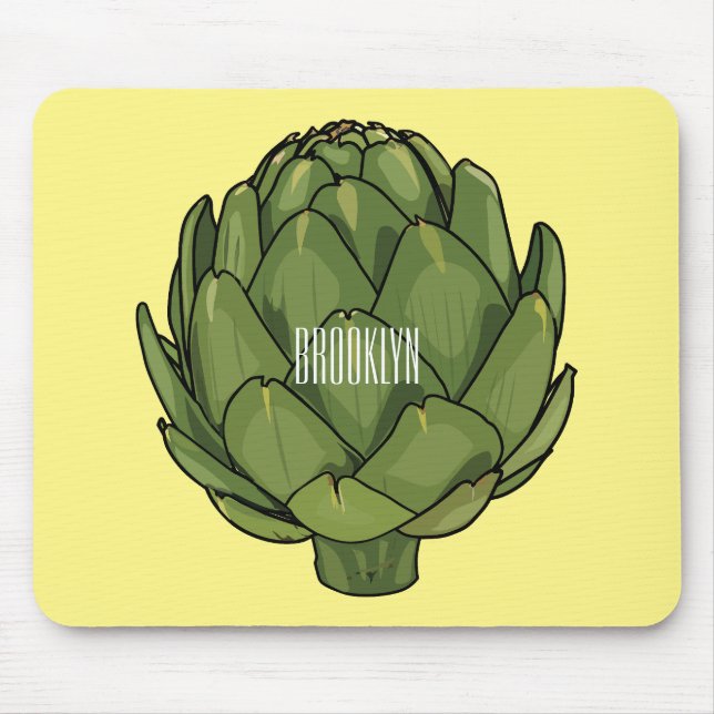 Mousepad Ilustração de desenho animado do Artichoke (Frente)
