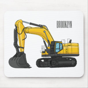 Mousepad Ilustração de desenho animado do crawler escavator