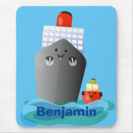 Mousepad Ilustração de desenho animado do navio de linha do