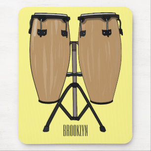 Mousepad Ilustração de desenho animado do tambor de bongo