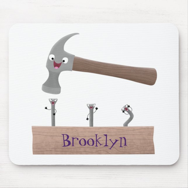 Mousepad Ilustração de desenho animado, engraçada e de mart (Frente)