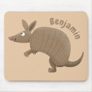 Mousepad ilustração de desenho animado feliz de tatu
