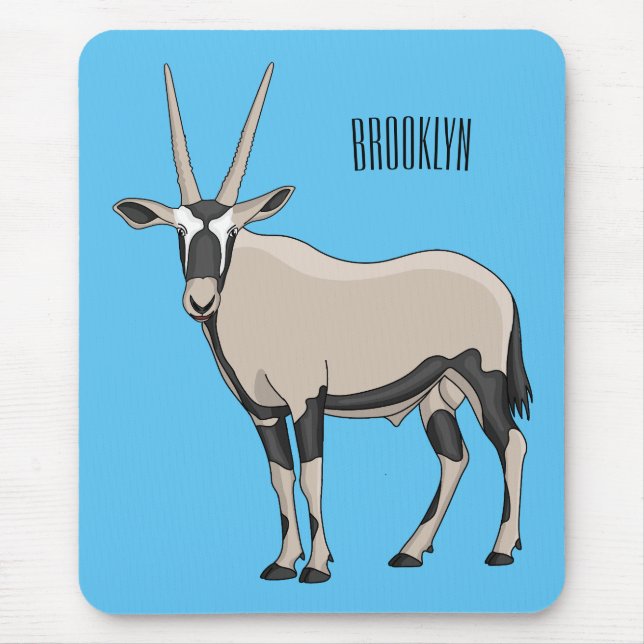 Mousepad Ilustração de desenho animado Oryx (Frente)