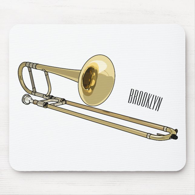 Mousepad Ilustração de desenho animado Trombone (Frente)