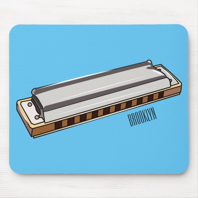 Mousepad Ilustração de desenho da Harmonica (Frente)