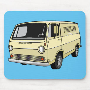 Mousepad Ilustração de desenho da van clássica