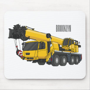 Mousepad Ilustração de desenho de caminhão de guindaste
