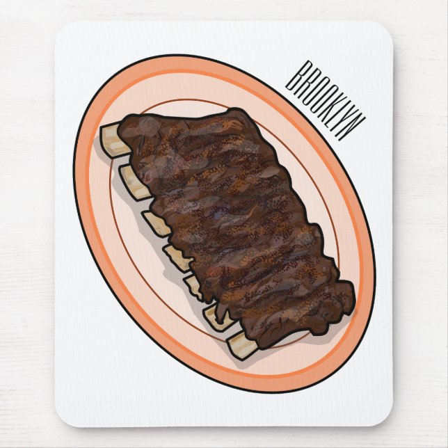 Mousepad Ilustração de desenho de costelas curtas (Frente)