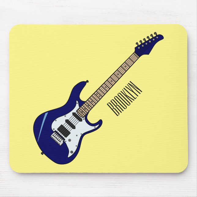 Mousepad Ilustração de desenho de guitarra elétrica (Frente)