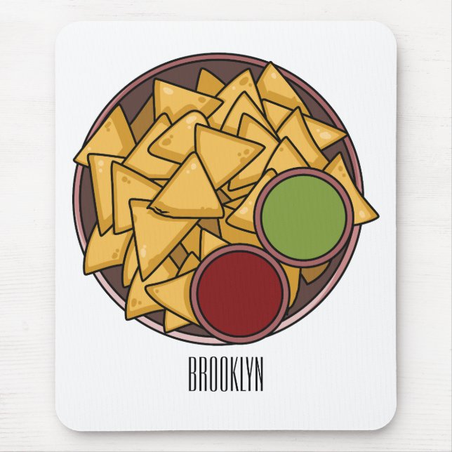 Mousepad Ilustração de desenho de Nachos (Frente)