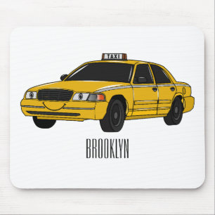Mousepad Ilustração de desenho de táxi