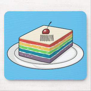 Mousepad Ilustração de desenho do bolo-arco-íris