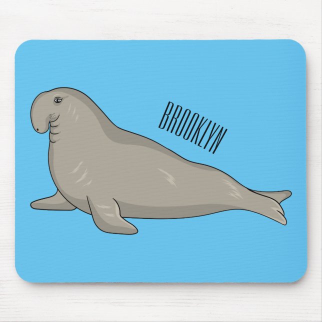 Mousepad Ilustração de desenho do selo elefante (Frente)