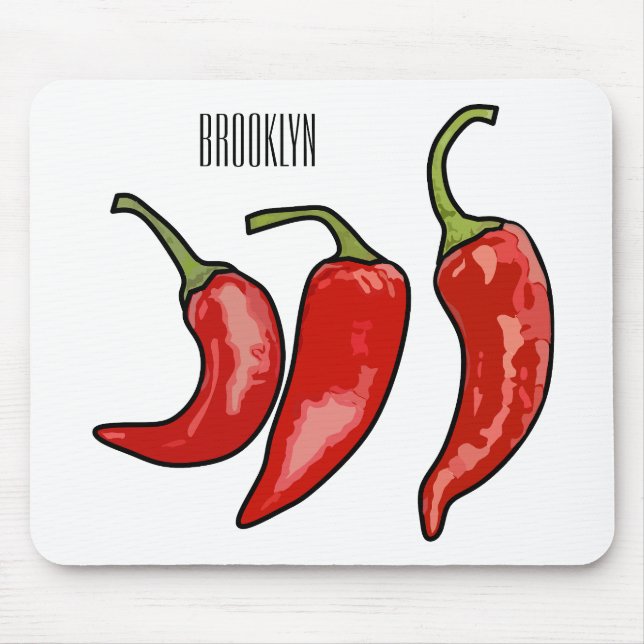 Mousepad Ilustração de desenho em chili (Frente)