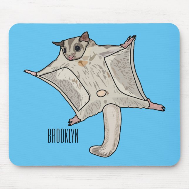Mousepad Ilustração de desenho em forma de planador de açúc (Frente)