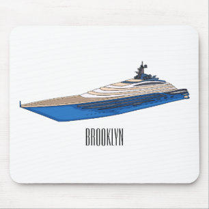 Mousepad Ilustração de desenho em Yacht