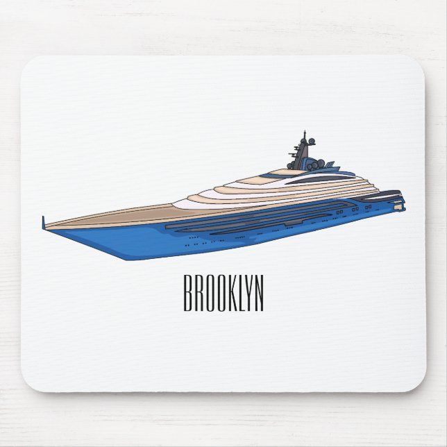 Mousepad Ilustração de desenho em Yacht (Frente)