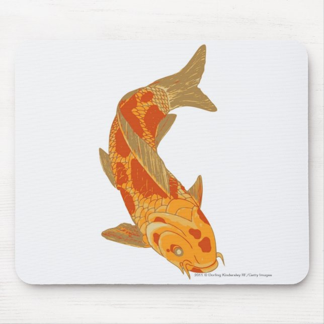 Mousepad Ilustração de Digitas da carpa de Koi (Frente)