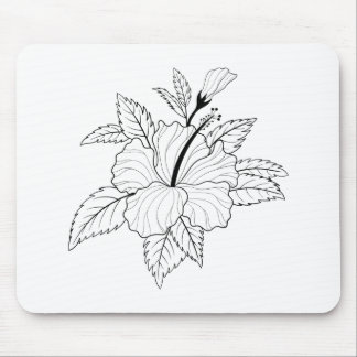 Mousepad Ilustração de Flor de Hibiscus