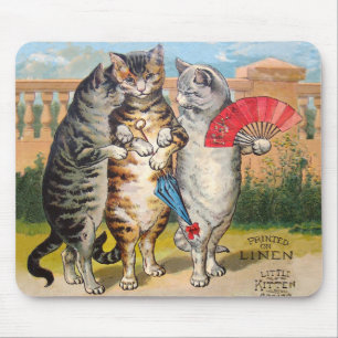 Mousepad Ilustração de Ganso Mãe de Três Pequenos Gatinhos