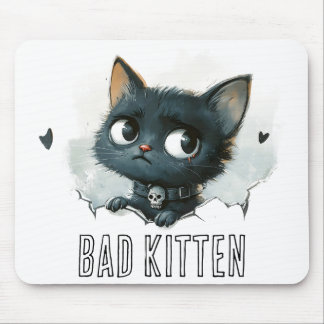 Mousepad Ilustração de Gatinho Irreverente - Texto "Gatinho