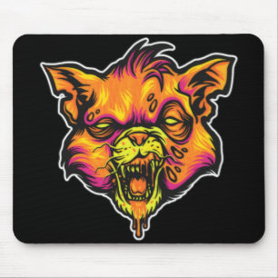 Mousepad Ilustração de Gato de Rabid Louco